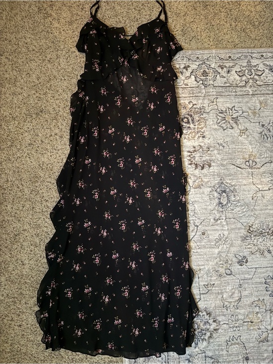 Victoria's Secret Dresses & Skirts - Victorias secret Dream Angels Wisteria Chiffon Black floral sheer dress Large